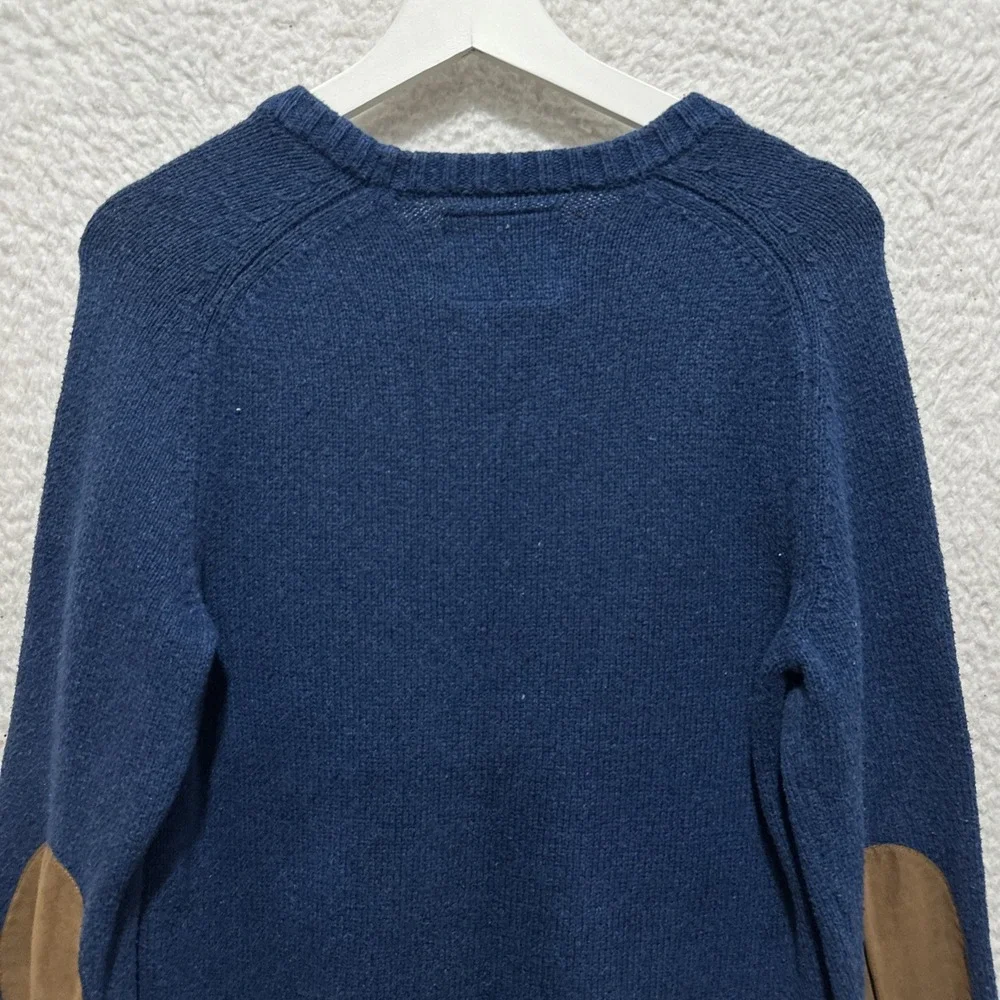 American Eagle Outfitters Men's S Blue Athletic Fit Sweater Elbow‎ Patch Logo
